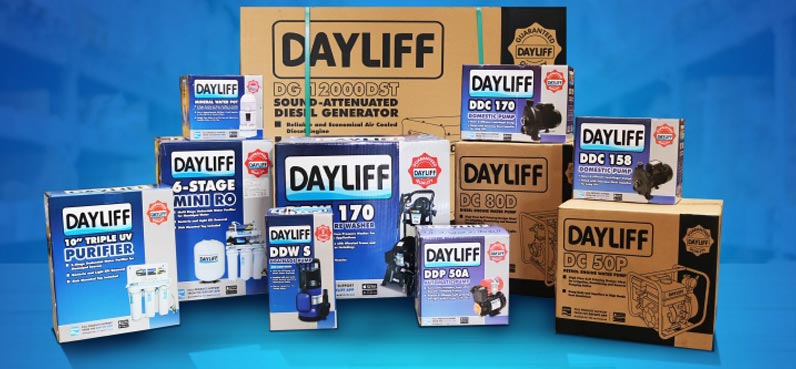 A view of the new look Dayliff packaging. Dayliff Products Packaging