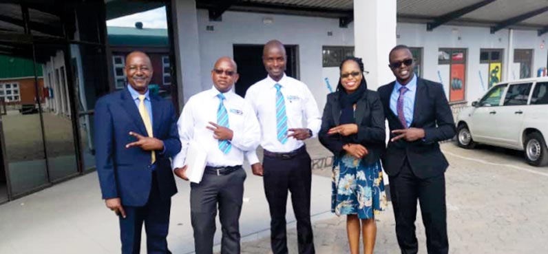 Zimbabwe Established D&S Zambia MD Jonathan Mainga is pictured with D&S staffers Ishmael Mashonganyika, Simbarashe Mugwanda, Tina Banda and Sam Anyembe.